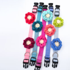 dog collars with flowers crochet