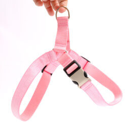easy on pink herringbone dog harness