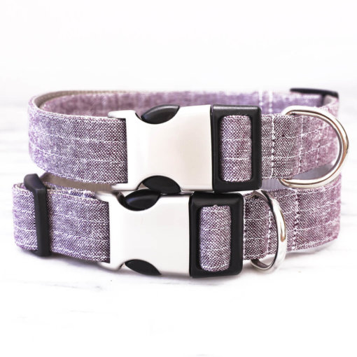 purple-linen-dog-collar-plain-2