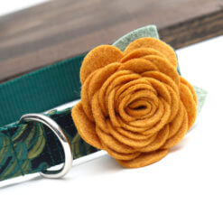 Mustard Yellow Dog Collar Rose Flower