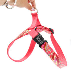 paisley pink laminated harness personalized