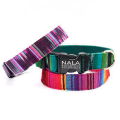 guatamalen colorful dog collar engraved