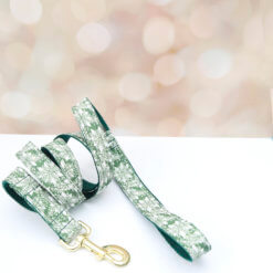snowflake holiday dog leash Stormi -green
