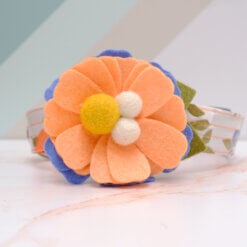 peach flourish dog collar flower