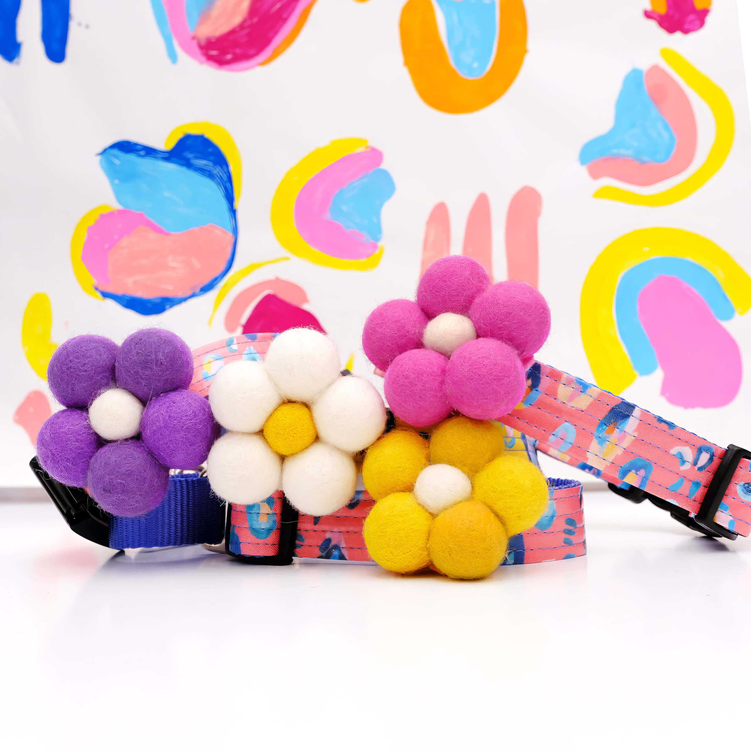 dog collar flowers cartoon bubble