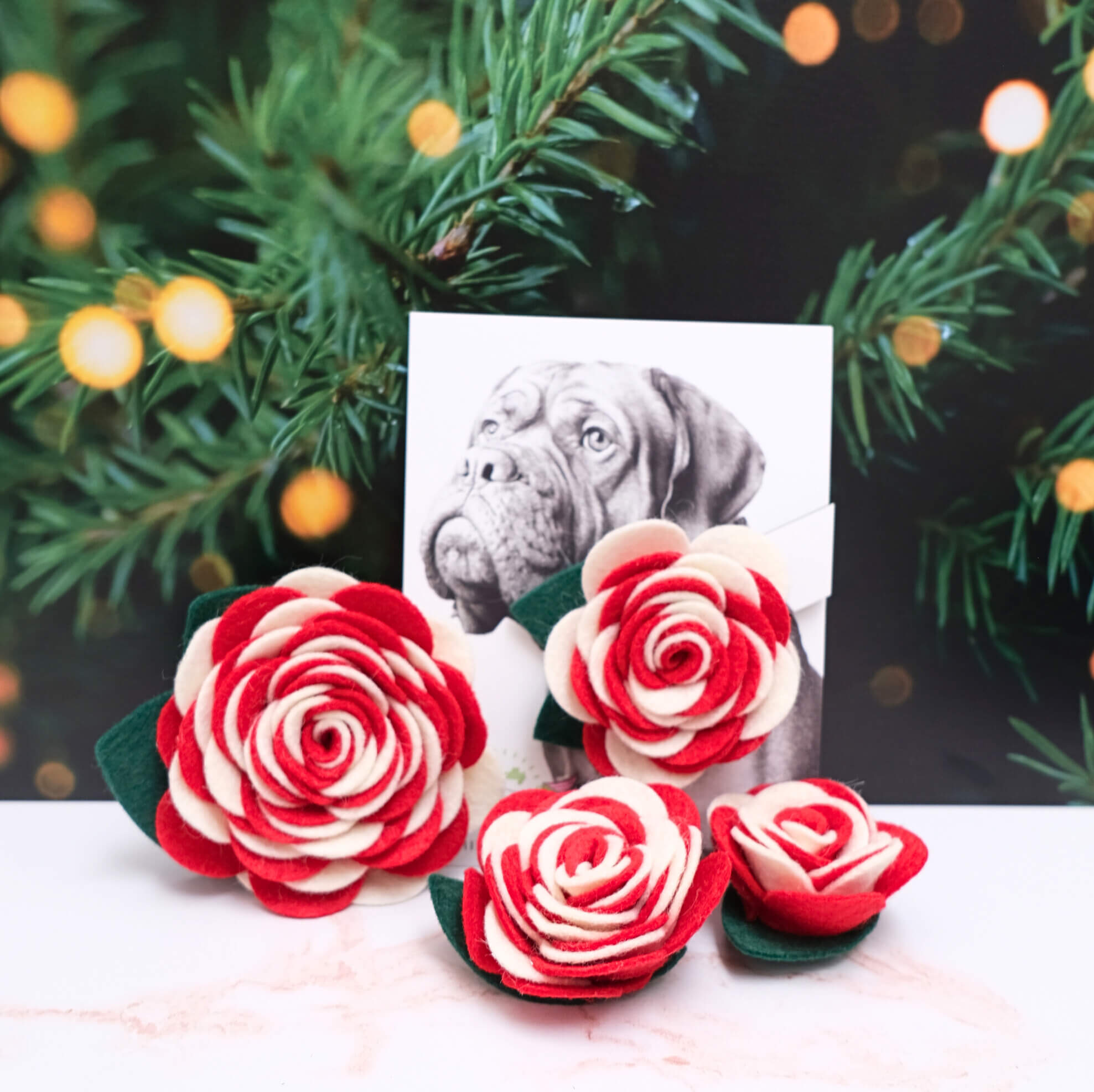 Carnation Red Christmas Collar Accessory Carnation Red Christmas Collar Accessory