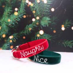 Naughty and Nice Christmas Dog Collars