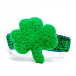 Shamrock Dog Collar Accessory - Dark Green