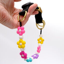 multi color flower bead dog collar