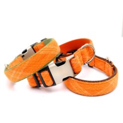 Orange Plaid Spice Flannel Collar no engraving